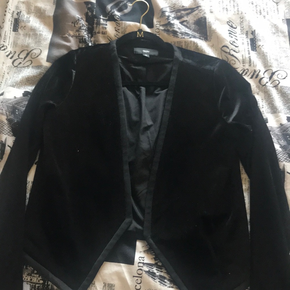 Black satin blazer